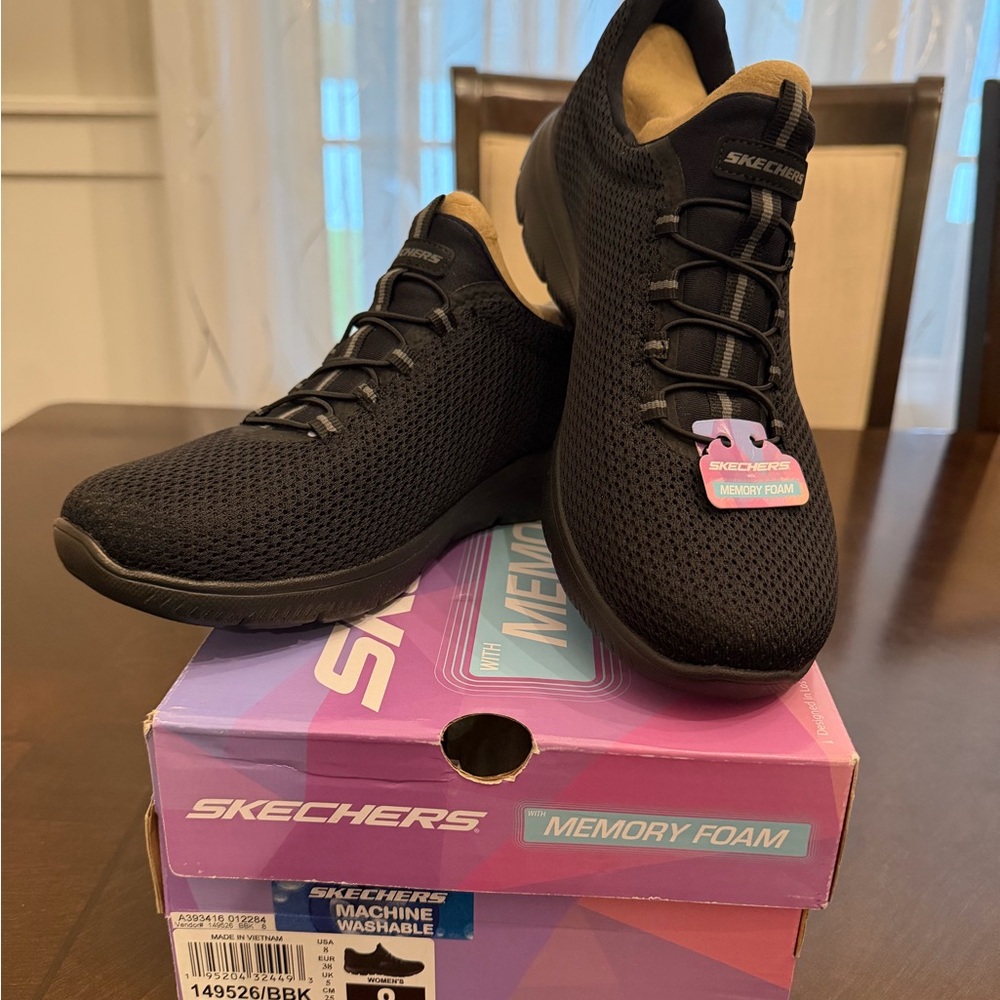 New - Women’s Skechers Black Athletic Shoes with Memory Foam